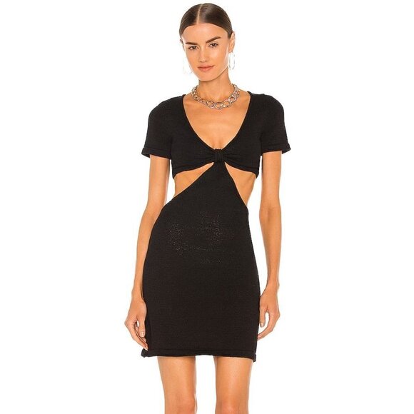 New Cult Gaia Billie Signature Cutout Detail Knit Black Mini Dress NWT Large - Picture 2 of 16